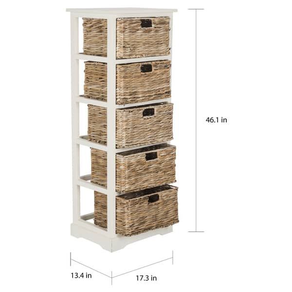 Safavieh 17.3-in x 46.1-in 5-Drawer Distressed Black Wood Drawer Safavieh 17.3-in x 46.1-in 5-Drawer Distressed Black Wood Drawer