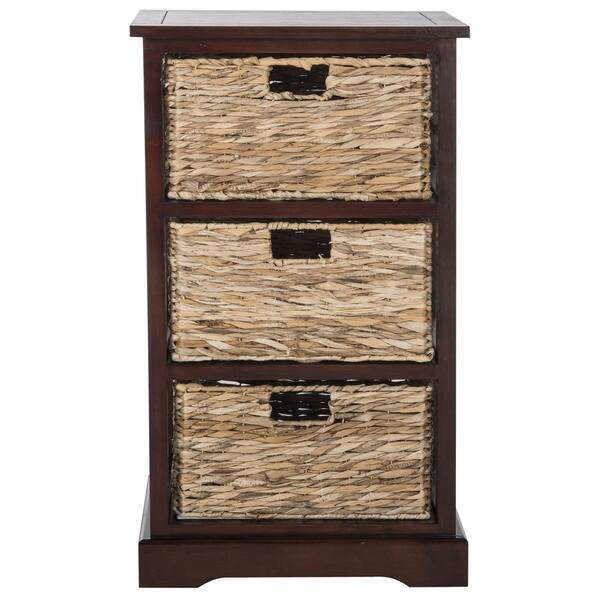 Shop Safavieh Halle Cherry 3 Wicker Basket Storage Unit 17 3 X