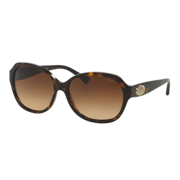 Shop Coach Women's HC8150 Tortoise Plastic Square Sunglasses - Free ...