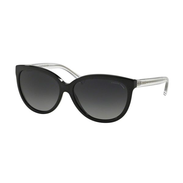 Shop Coach Women's HC8153 Black Plastic Square Polarized Sunglasses ...