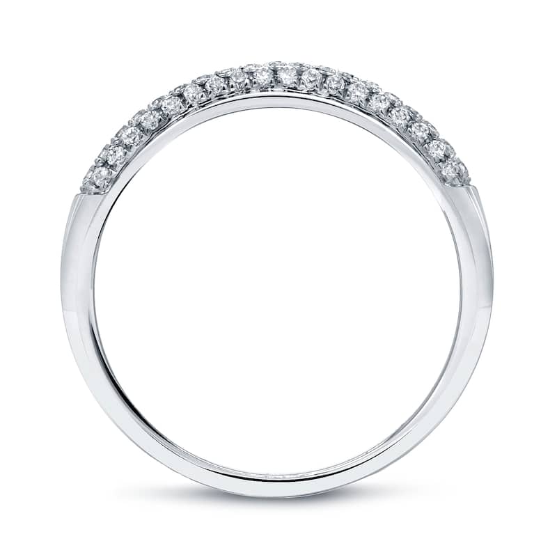 Auriya 3/4ctw Round Pave Diamond Wedding Band 14k White Gold