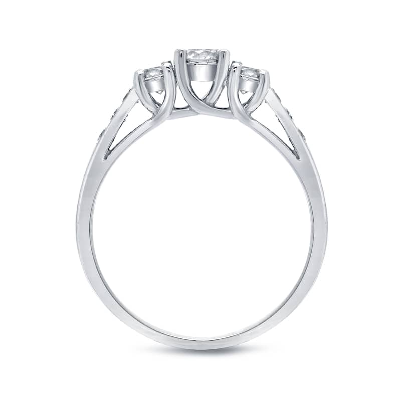 Auriya 14k Gold 1/2ctw Classic 3-Stone Diamond Engagement Ring