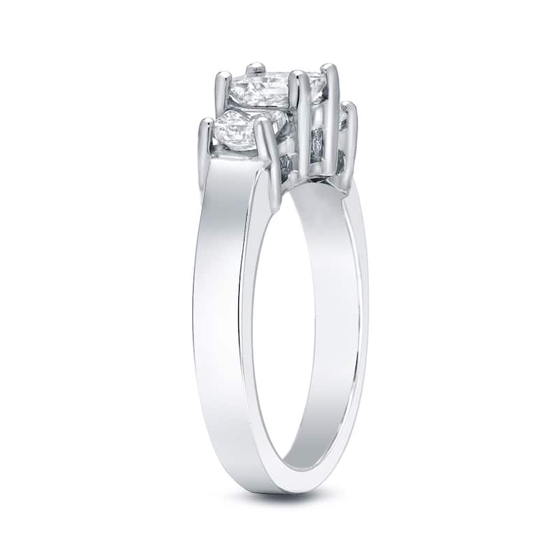 Auriya 14k Gold 1 1/2ctw Princess-cut 3-Stone Diamond Engagement Ring (J-K, I1-I2)