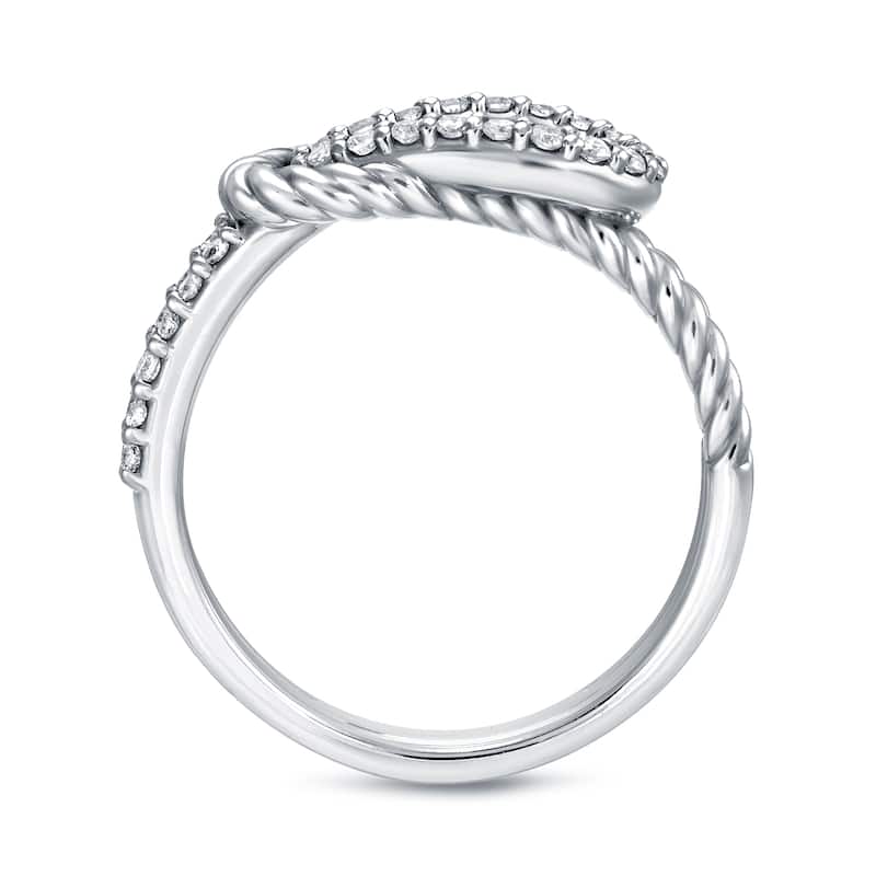 Auriya 14k Gold 1/3ct TDW Round-Cut Diamond Rope Style Ring