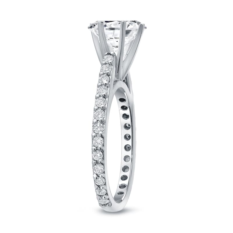 Auriya 14k White Gold 1ct TDW Round Diamond Solitaire Engagement Ring
