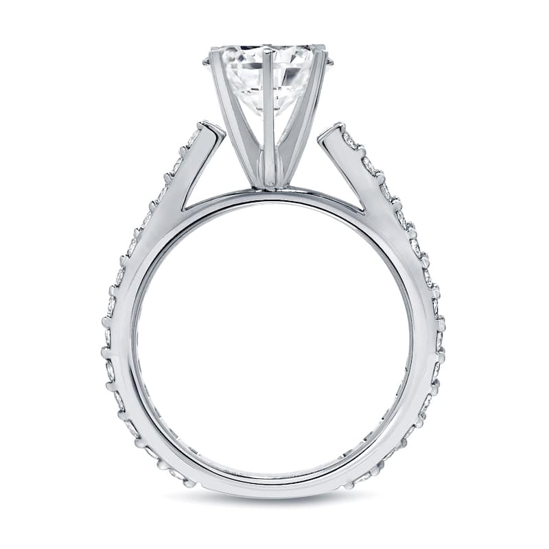 Auriya 14k White Gold 1ct TDW Round Diamond Solitaire Engagement Ring