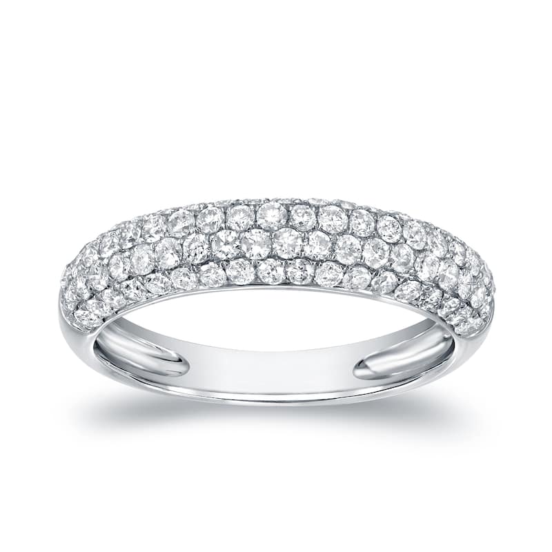 Auriya Multi-Row Pave Diamond Band 1 carat TDW 14K White Gold