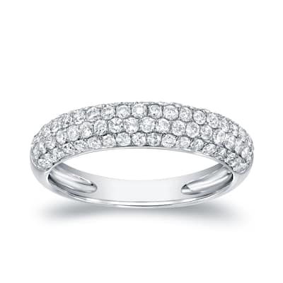 Auriya Multi-Row Pave Diamond Band 1 carat TDW 14K White Gold