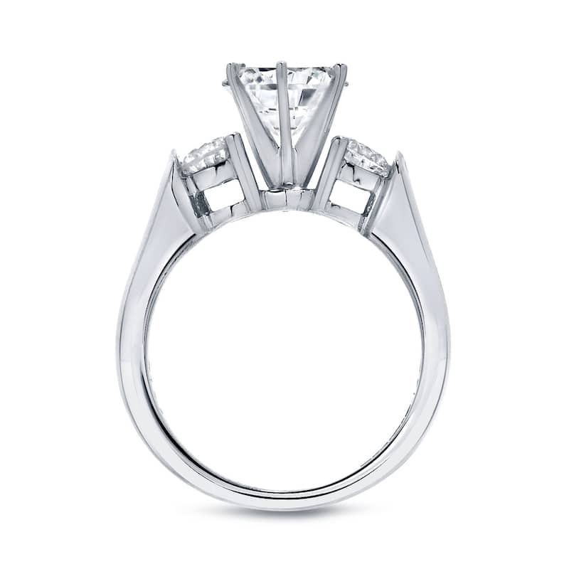 Auriya 14k Gold 3ctw Round 3-Stone Diamond Engagement Ring Set