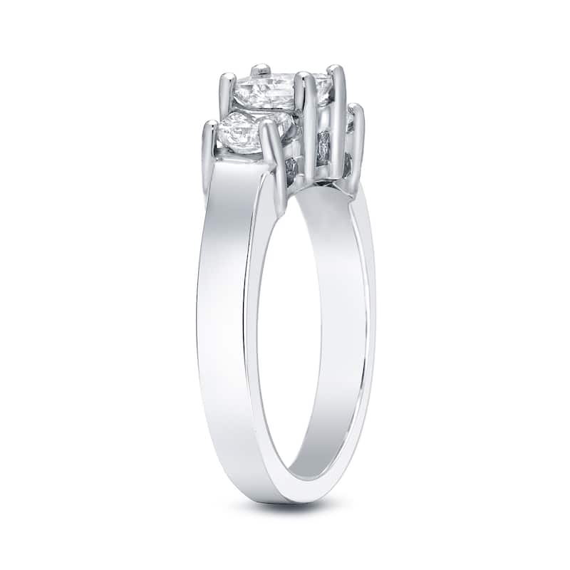 Auriya 14k Gold 2 carat TW Princess-cut 3-stone Diamond Engagement Ring (J-K, SI1-SI2)