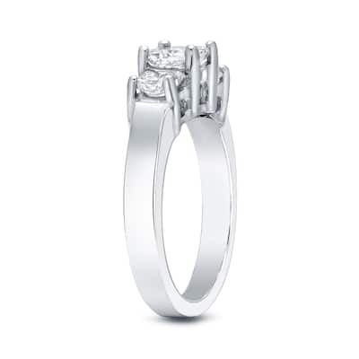 Auriya 14k Gold 2 carat TW Princess-cut 3-stone Diamond Engagement Ring (J-K, SI1-SI2)