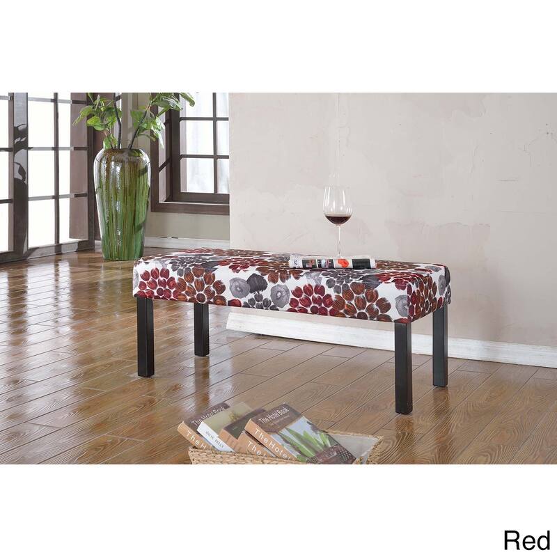 Alma Fabric Upholstered Decorative Bench - Red