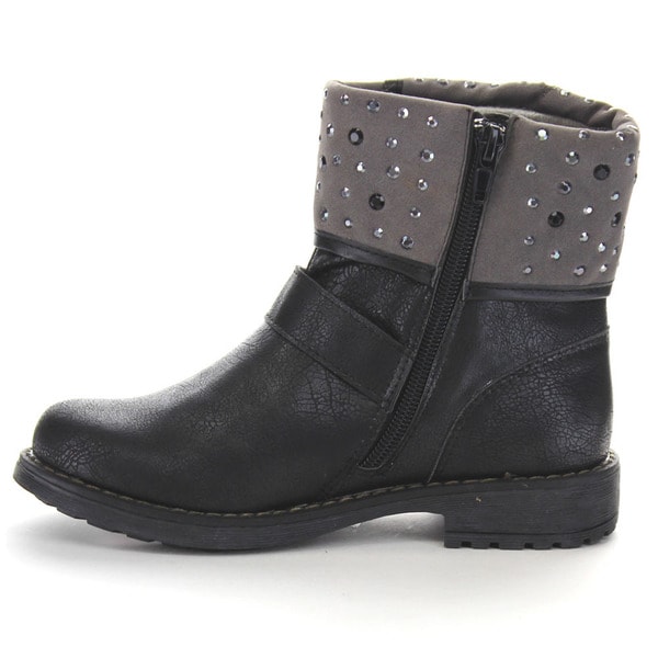 flat rhinestone boots