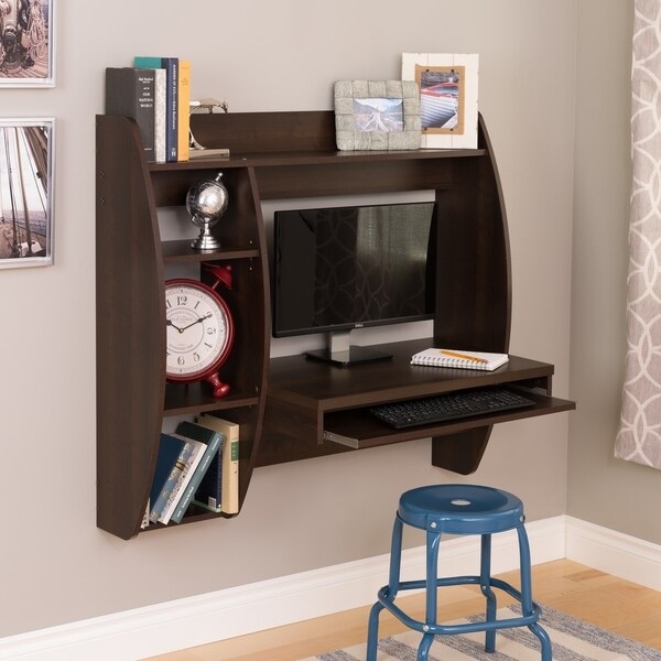 floating desk with pull out keyboard