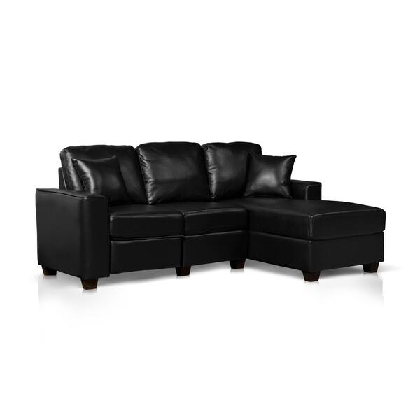 Shop Faux Leather Recliner And Storage Chaise Sofa Free Shipping