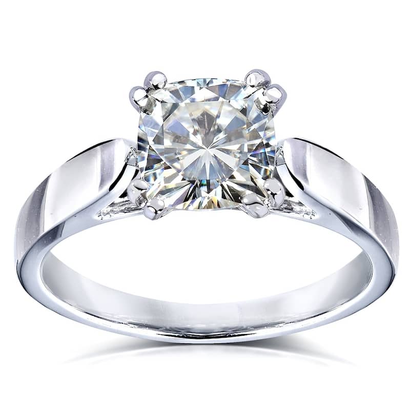 Annello by Kobelli 14k White Gold 1 1/10 Carat Solitaire Cushion Moissanite Engagement Ring (DEF/VS) - 4