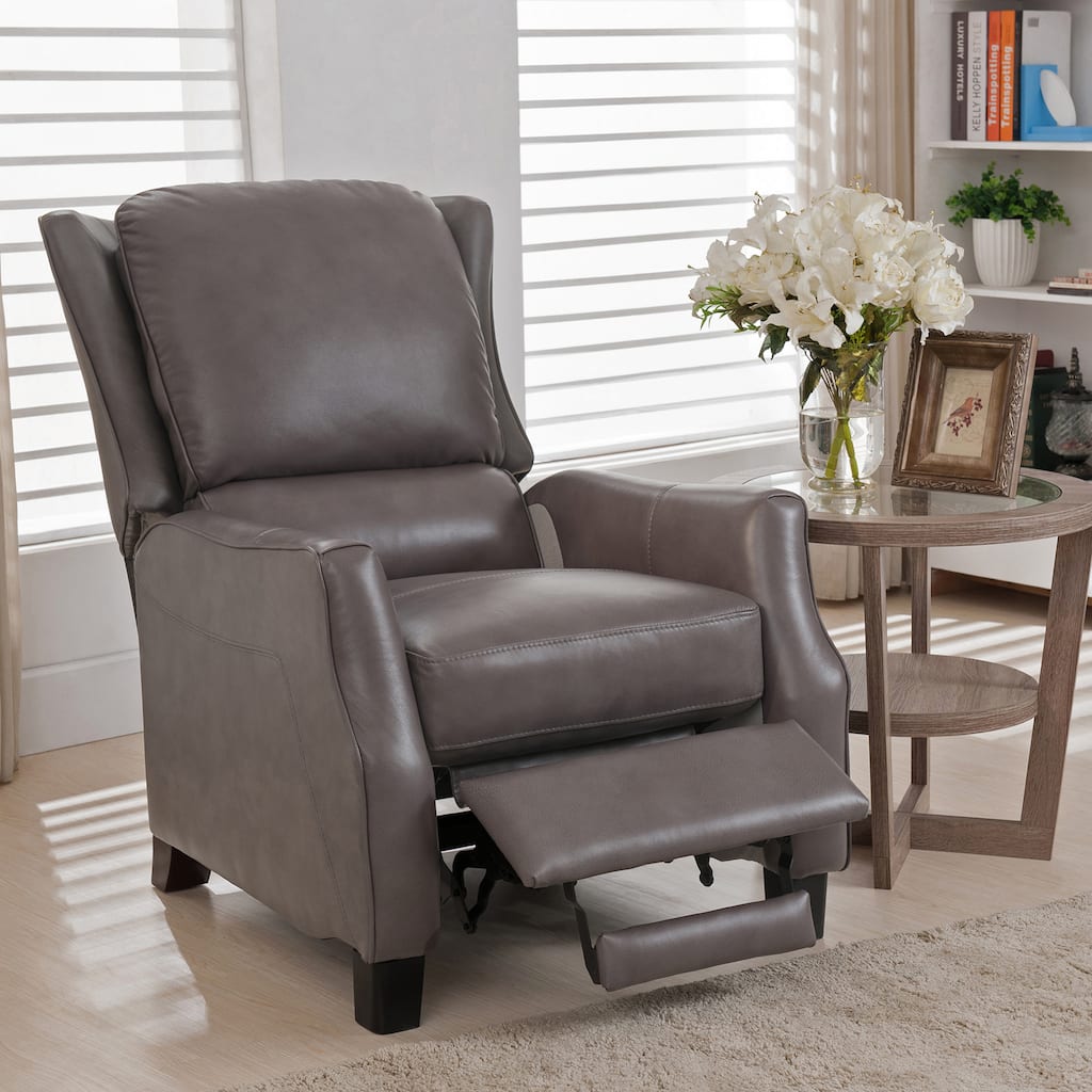 Staten Grey Premium Top Grain Leather Recliner Chair