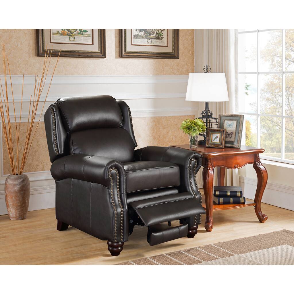 Madison Brown Premium Top Grain Leather Recliner Chair