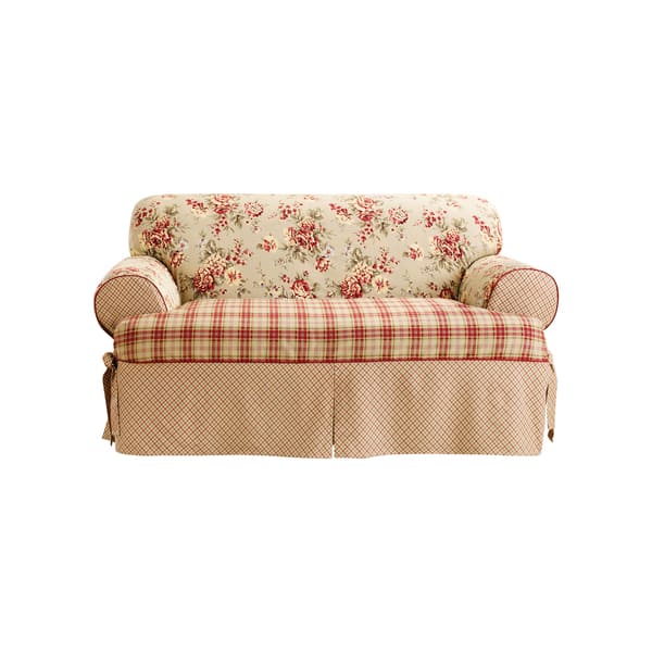slide 1 of 1, Sure Fit Lexington One-piece T-cushion Sofa Slipcover - Multi (As Is Item)