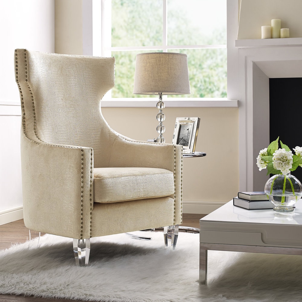 Wingback chair deals with acrylic legs