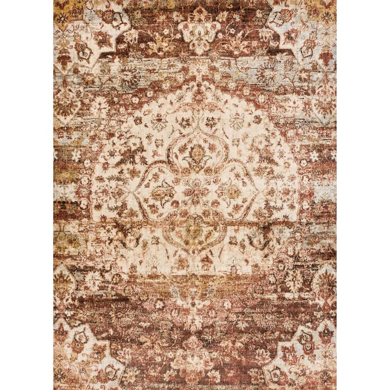 Alexander Home Contessa Distressed Transitional Medallion Rug
