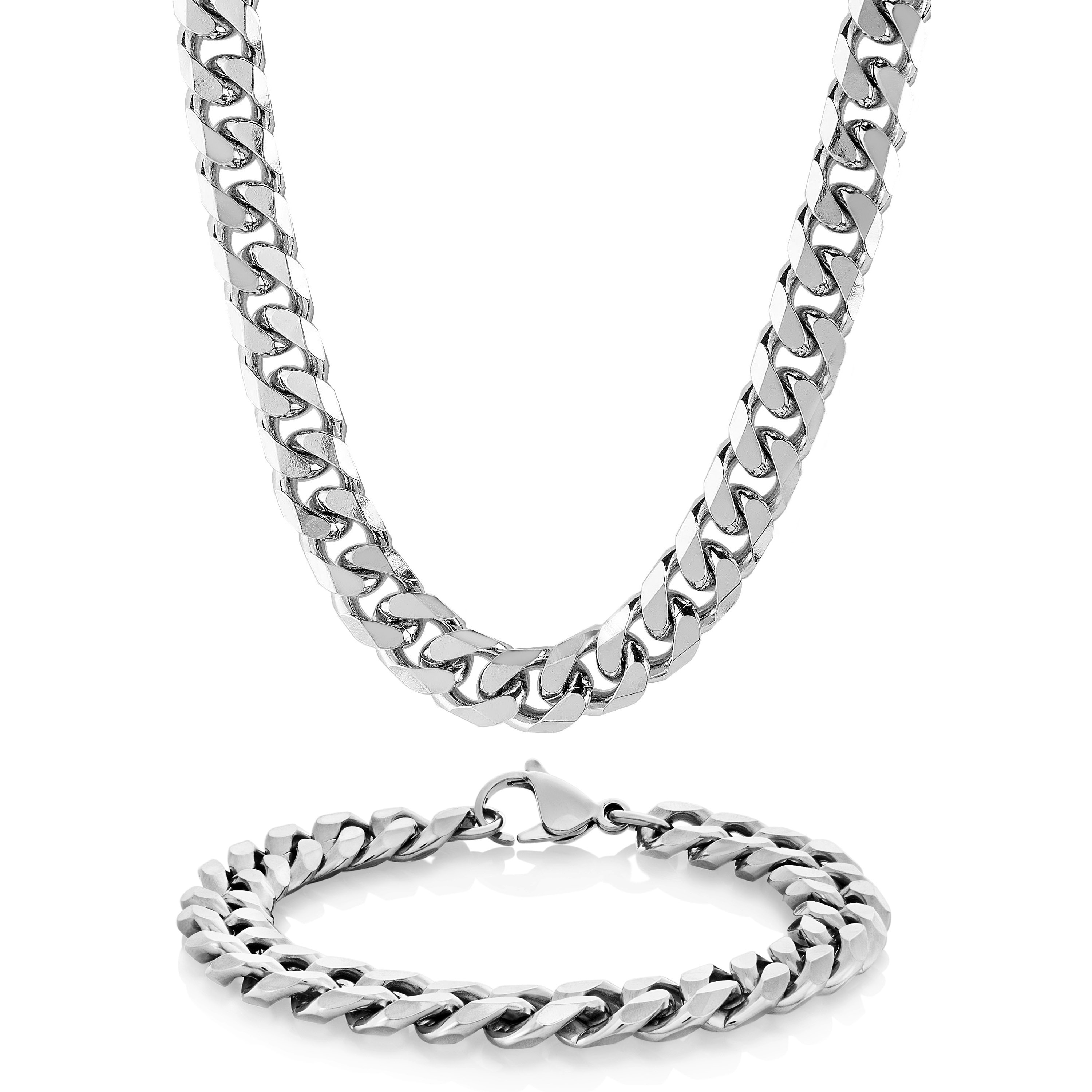 Crucible Stainless Steel Cuban Curb Chain Set 10 Mm Stainless Steel Cuban Curb Chain