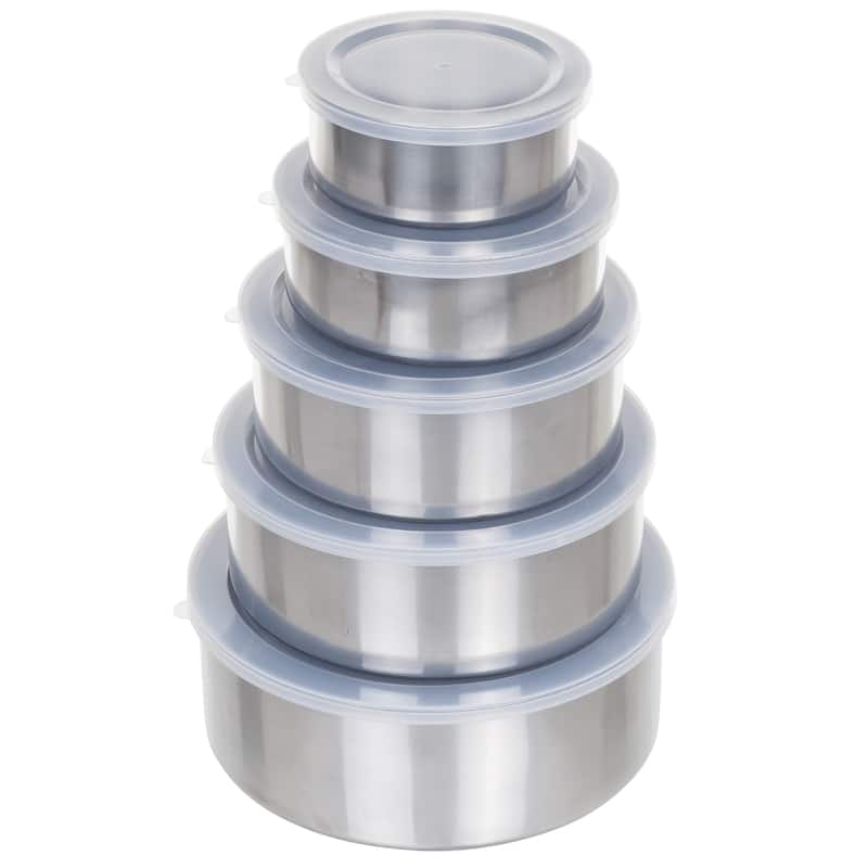 Stainless-Steel Bowls with Lids - 5-Piece Nesting Mixing Bowls Set for Prepping, Serving, and Storing by Chef Buddy