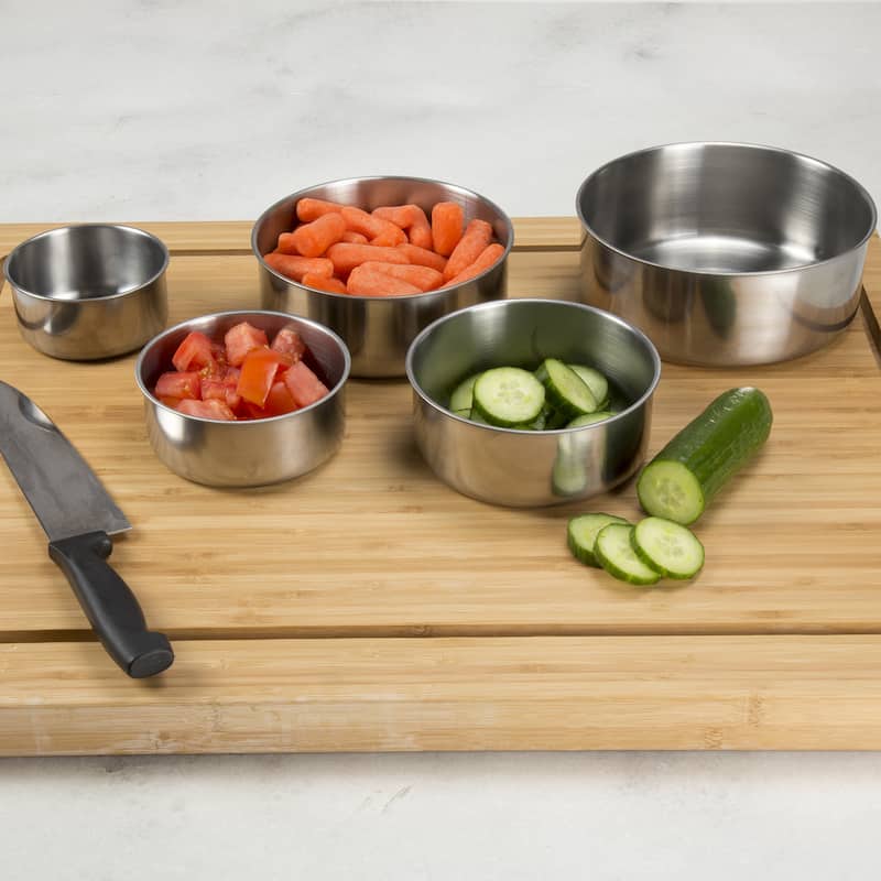 Stainless-Steel Bowls with Lids - 5-Piece Nesting Mixing Bowls Set for Prepping, Serving, and Storing by Chef Buddy