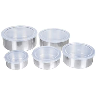 Stainless-Steel Bowls with Lids - 5-Piece Nesting Mixing Bowls Set for Prepping, Serving, and Storing by Chef Buddy