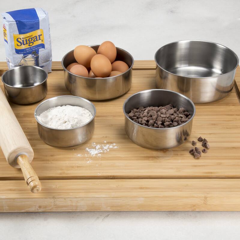 Stainless-Steel Bowls with Lids - 5-Piece Nesting Mixing Bowls Set for Prepping, Serving, and Storing by Chef Buddy
