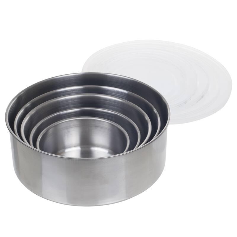 Stainless-Steel Bowls with Lids - 5-Piece Nesting Mixing Bowls Set for Prepping, Serving, and Storing by Chef Buddy