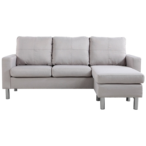 Small Space Linen Fabric Sectional Sofa with Reversible Chaise. Opens flyout.