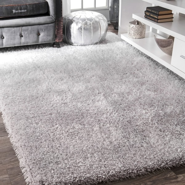 nuLOOM Handmade Soft and Plush Smooth Shag Silver Rug (9' x 12') - Free ...