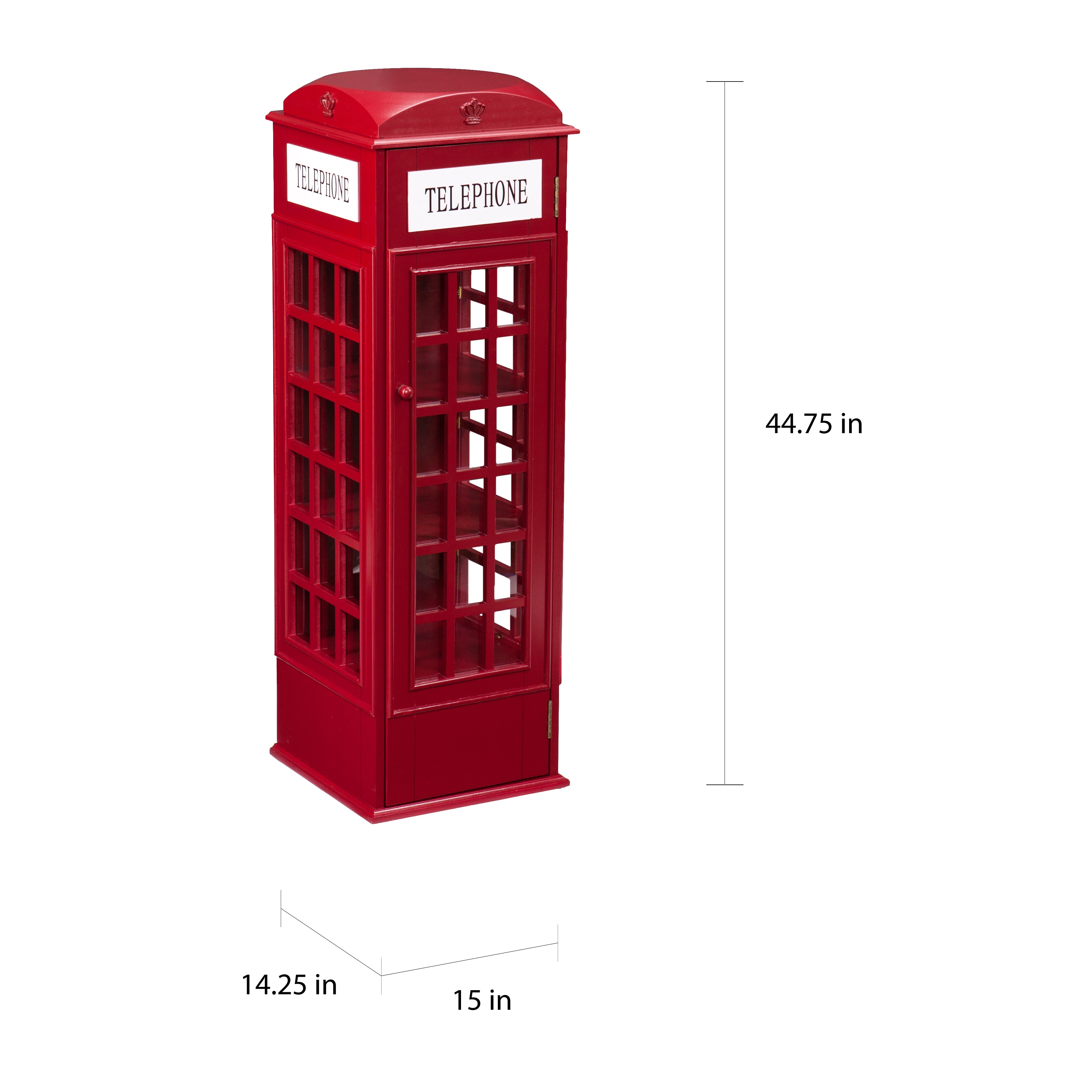 Shop Red Phone Booth Media Storage Cabinet On Sale Overstock
