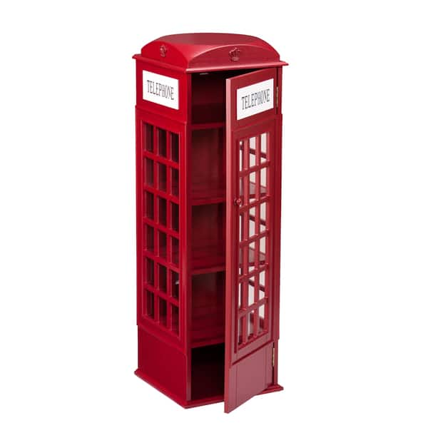 Shop Red Phone Booth Media Storage Cabinet On Sale Overstock 10867216