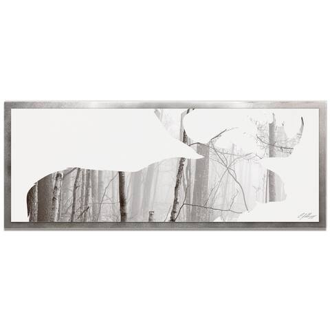 Adam Schwoeppe 'Moose Landscape' Contemporary Metal Animal Silhouette Art