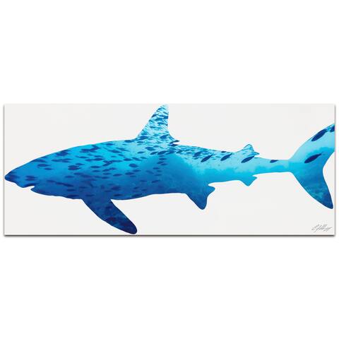 Adam Schwoeppe 'Shark Seascape' Contemporary Metal Animal Silhouette Art
