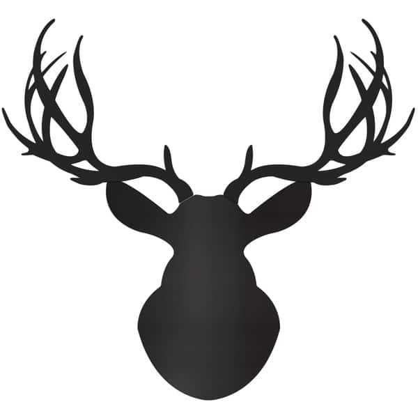 Adam Schwoeppe 'midnight Buck' Large Black Deer Silhouette Art Wall 