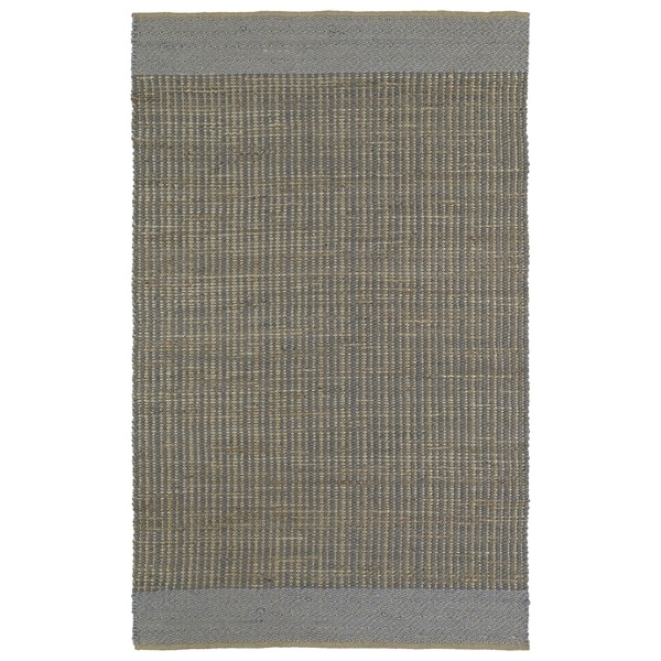 Handmade Slate Wool & Jute Border Frisco Rug - 8' x 10'