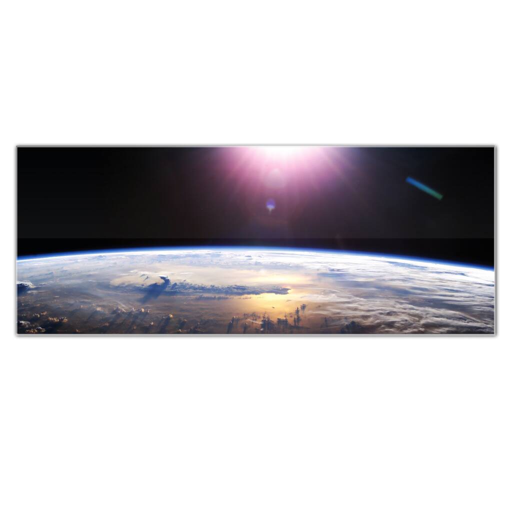 Good Morning Earth' 48in x 19in Outer Space Astronomy Wall Art - Multi-Color