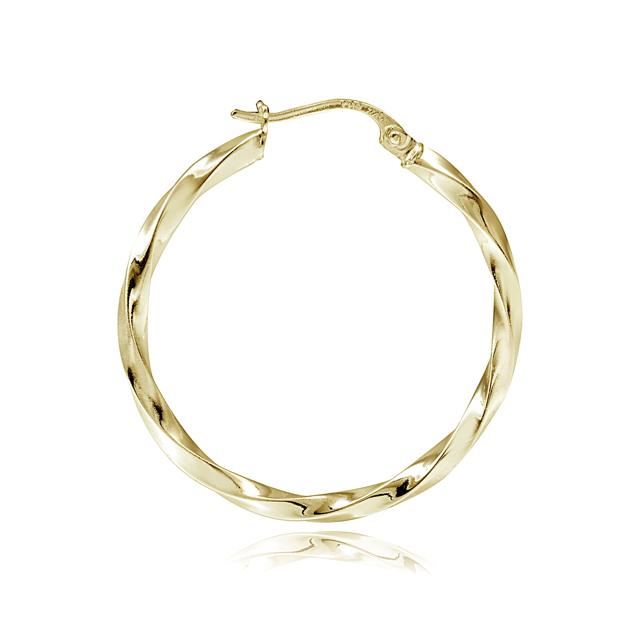 Mondevio Silver High Polish Twisted Hoop Earrings Mondevio Silver High Polish Twisted Hoop Earrings