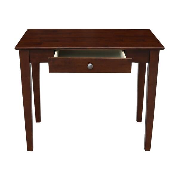 Shop Wooden Writing Desk With Butcher Block Surface Overstock