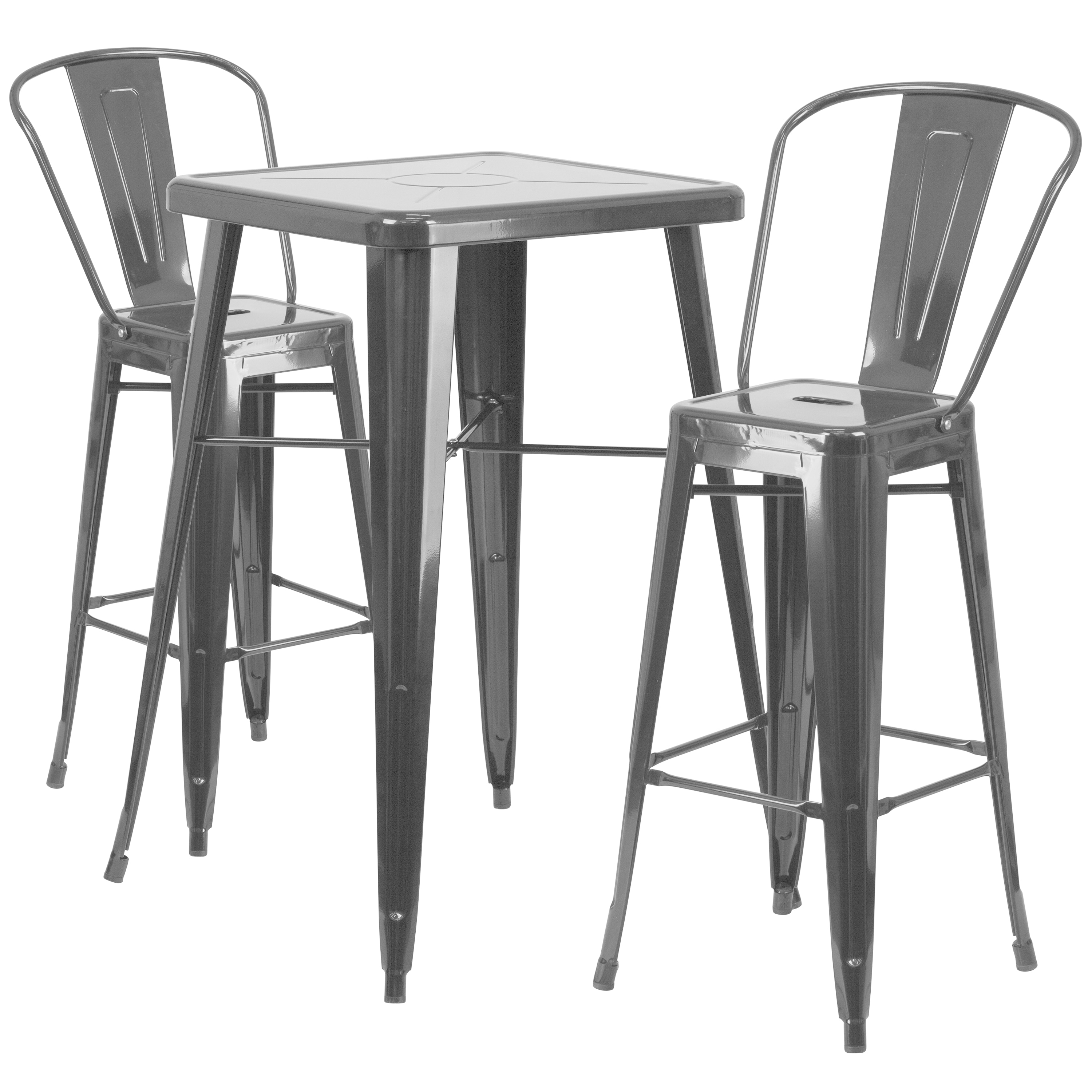 Shop Metal Indoor-Outdoor Bar Table Set with 2 Barstools - Free ... Shop Metal Indoor-Outdoor Bar Table Set with 2 Barstools - Free ...