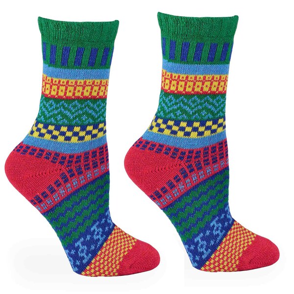 TeeHee Women's Winter Cotton Fun Multicolored Crew Socks Free