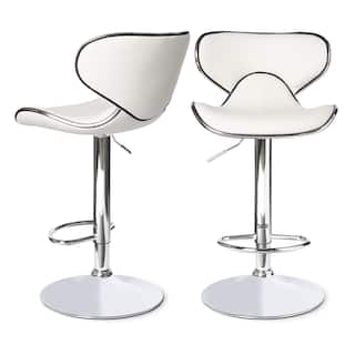 White Counter Bar Stools Online At Our Best Masaccio Leatherette Airlift Adjule Swivel Barstool Set Of 2