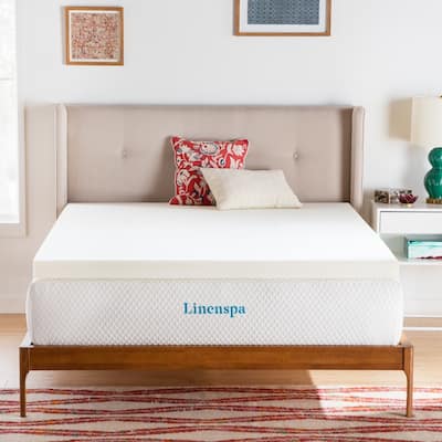 Linenspa Essentials 3 Inch ActiveRelief™ Memory Foam Mattress Topper - White