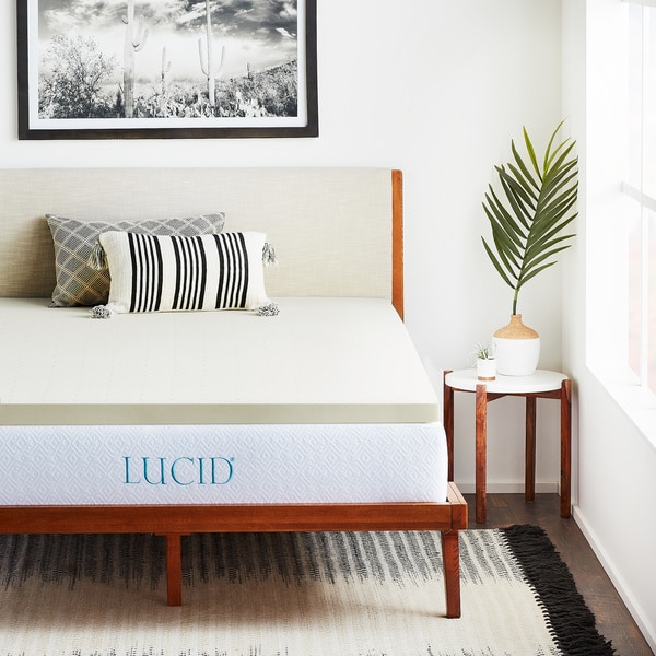 LUCID® Comfort Collection 2-inch PureFlow™ Ventilated Memory Foam Mattress Topper