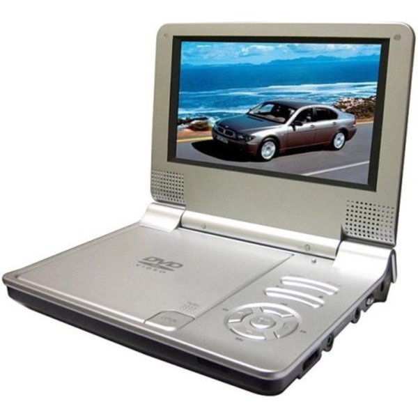 7inch Silver Portable Battery Powered Dvd Player With Remote Refurbished