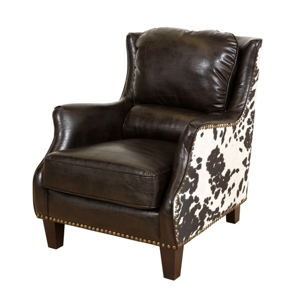 Shop Porter Wrangler Espresso And Cow Print Bonded Leather Accent Chair   Porter Wrangler Espresso And Cow Print Bonded Leather Accent Chair 5478c406 8040 4909 Bcc7 481026b45470 600 