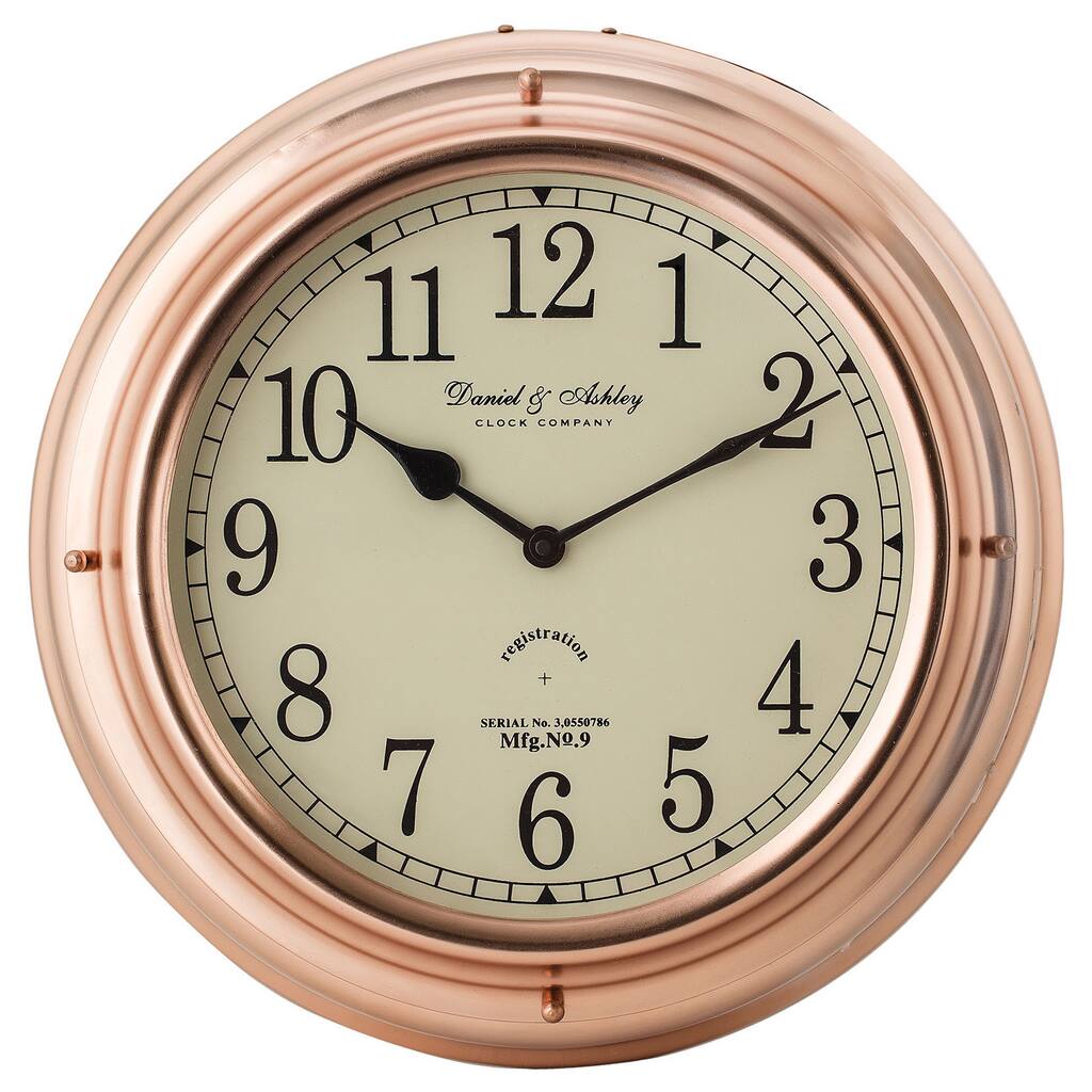 Polished Copper Nautical Clock